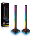 ICUE LT100 Smart Lighting Tower Starter Kit with two RGB towers and packaging, sync with games and media, diffused color effects