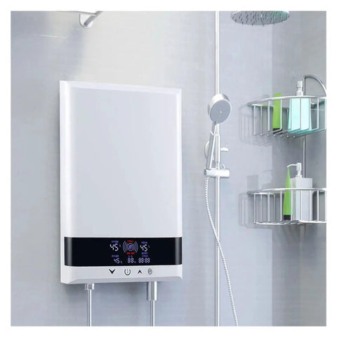 No More Waiting Super Quick Instant Hot Water Gas Heater With Unbeatable Constant Temperature Stability Heavy Duty 8500W Natural Gas Rig mounted in bathroom shower.