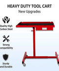 Rolling Tool Cart And Workbench On Wheels, Adjustable Height Heavy-Duty Mechanic Table With Drawers And Multi-Hole Hanging Board, Garage Shop Organizer For Fast Access, Efficient Repairs And Tidy Tools