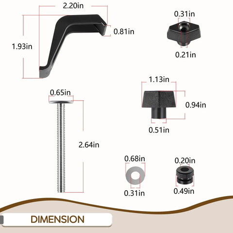 Dimensions of Replacement Track Clamps Kit For Clamp Trak Accu Cut Adaptive Cutting System Mini Trak And Universal Trak Kits