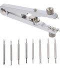 Watch Repair Kit 10 Piece Spring Bar Plier Tool Set Pro Grade Durable Alloy Steel With V Shaped Strap Clamp Pins shown