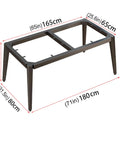 Heavy Duty Steel Table Base Built For Rugged Industrial Vibes And Heavy Loads With No Sweat Setup, 65in x 28.5in dimensions.