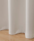 Fire Retardant Blackout Curtains With Grommet Top NFPA 701 Certified Flame Resistant Drape Room Darkening Light Beige Fabric