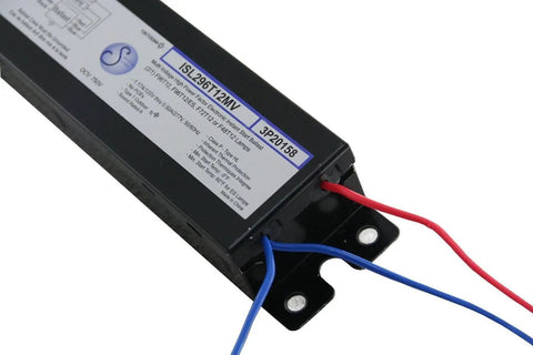 1 or 2 lamp T12 fluorescent electronic ballast with universal 120 277 volt range instant start and parallel operation