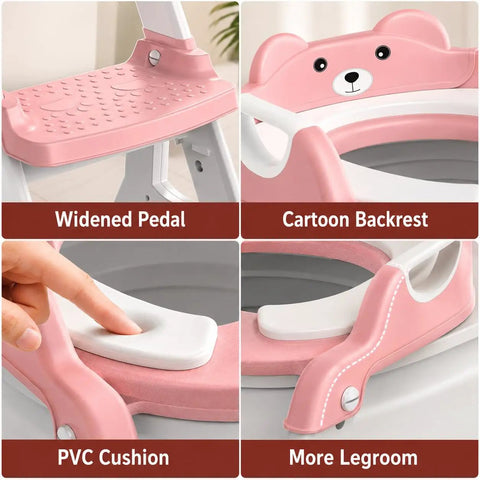 Rock Solid Two In One Toddler Potty Training Seat With Reinforced Grip Bar And Non Slip Footrest For Girls And Boys Pink Hassle Free Setup And Foolproof Daily Use Companion For Smooth Housebreaking Progress