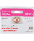 Jiawu Plasma Cutter Nozzle Premium Copper Torch Tip 5 Pcs Consumables For Carbon Steel Stainless Aluminum Copper Cutting Stable Arc Performance Long Life in packaging.