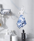 Kickass Sticky Wall Hooks Featuring A Snazzy Ballet Design delivering rock solid hold for a towel in a bathroom setup.