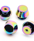 Kickass Gradient Purse Feet Hardware 4 Sets 1/2 Inch Metal Screw Back Rivet Studs in vibrant alloy for DIY projects.