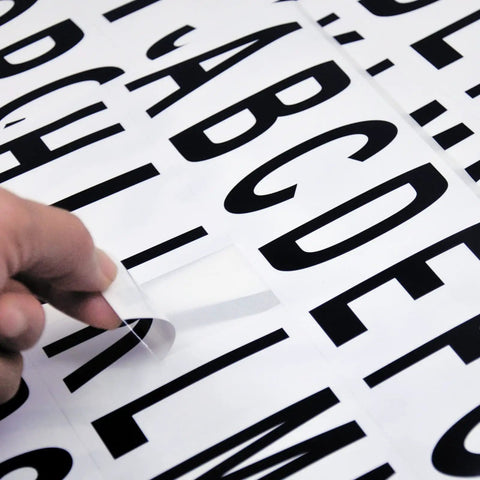 Hand peeling 3 Inch Vinyl Self Adhesive Address Numbers And Letters For House Doors And Signs White 12 Sheets 0 To 9 And A To Z