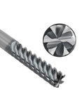 Six Flute Carbide End Mill Square Milling Cutter With 50 Degree High Helix For Hard Steel Finishing, 0.125 Inch Shank, 2 Pack