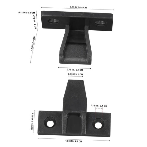 Straight Fire Quality Push On Fittings 10 Piece Quick Snap Connectors showing black nylon corner brace dimensions for cabinet use.
