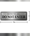 Heavy Duty Stainless Steel Do Not Enter Sign For Restricted Areas With Solid Peel And Stick Backing, 9x3 inches