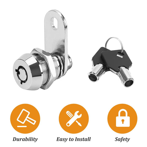 Two Pack Tubular Cam Locks Seven Eighth Inch Cylinder Fits Cabinets And Drawers Keyed Alike Build Boasts Sharp Chrome Plating Hella Secure For Rv Doors And Vending Boxes No Fuss Swap Out Every Single Job