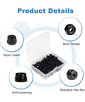 100 Pack M2 X 0.4mm Carbon Steel Hex Lock Nuts With Nylon Insert Self Locking For Vibration Prone Projects in plastic box