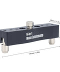 Knockout Centering Dowel Jig For Woodworkers With Rock Solid Aluminum Build, 6-in-1 design for accurate vertical hole alignment.