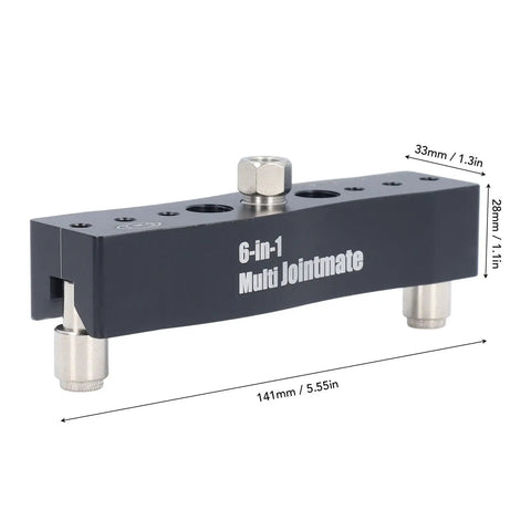 Knockout Centering Dowel Jig For Woodworkers With Rock Solid Aluminum Build, 6-in-1 design for accurate vertical hole alignment.