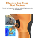 GT16D Dual Spectrum Thermal Camera With 240x240 UIRA IR Resolution And Smart UIRA Scene For Quick Moisture Checks Pro Grade Insulation Tests Floor Heating Electrical Systems And Solar Panel Diagnostics, orange handheld dual-capture camera