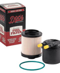 Diesel Fuel Filter FD4615 Replacement for Ford 6.7L Powerstroke Trucks with packaging, filter, and O-ring shown
