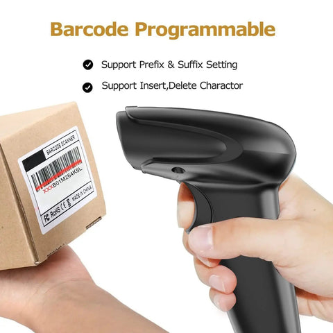 Wireless Barcode Scanner 2 In 1 With 2.4GHz Wireless And USB 2.0 Wired Connection handheld scanning box with barcode