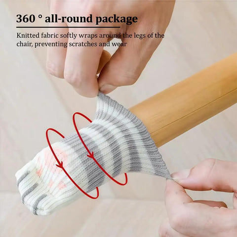 Four Pack High Elastic Chair Leg Socks Durable Double Layer Elastic Woven Fabric Non Slip Noise Reducing Furniture Leg Covers