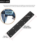 Heavy Duty Steel I Shape Mending Plates For Wood DIY Reinforcement 6 Pack dimensions 10.83x1.97 inches, black with pre-drilled holes.