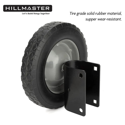 Heavy Duty 8 Inch Gate Wheel Caster Kit For One And Five Eighths To Two Inch Frames, featuring rubber tire on steel plate.