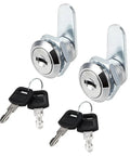 Drawer Cam Lock For Cabinets And Drawers, 0.69 Inch Diameter Cylinder, Five Eighths Inch Length, Zinc Alloy Chrome Plated, 2 Pack