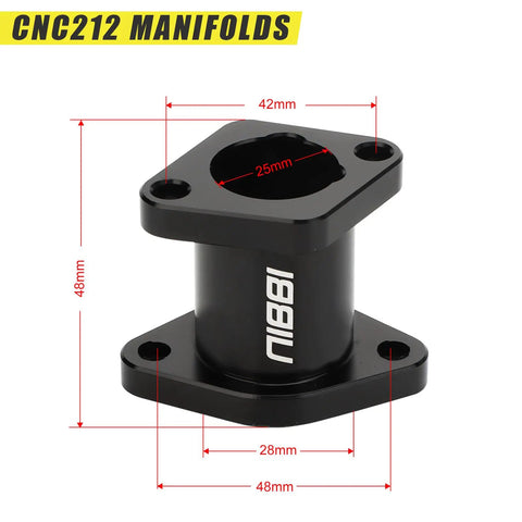 CNC212 anodized manifold for 24mm Performance Carburetor Upgrade For Predator 212cc 196cc 224cc Engines And GX160 GX200