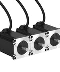 3-pack Nema 23 stepper motors with black housings, silver front plates, and attached cables