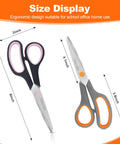 8 Inch All Purpose Scissors Bulk 6 Pack For Office School Home Craft Sewing Fabric Left And Right Handed Comfortable Grip Sharp Stainless Steel Blades