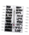 Miniature Flat Head Screw Set For Eyeglasses, Watches, And Electronics, 18-Piece Carbon Steel Screws in organizer with screwdriver