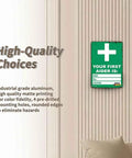 12 By 8 Inch Aluminum First Aider Information Sign Built To Last With Crisp Print, Rust Resistant Metal on wall