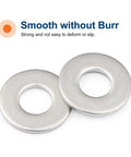 Flat Washers Size 8 7/16 Inch Outer Diameter 304 Stainless Steel SAE Heavy Duty Hardware Washers Pack of 200, smooth finish