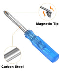 Tough As Nails 2 Piece PH1 Mini Phillips Screwdriver Set With 2.5mm Magnetic Cross Bit and snug comfort grip, showing the PH1 magnetic tip.