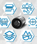 Front view of NOOTO SW8G 1/2-inch linear ball bearing with silver housing and black inner bore