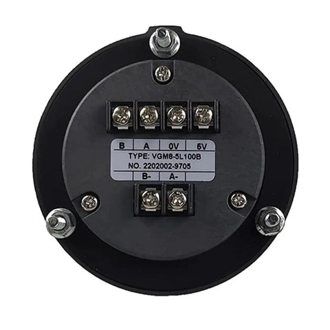 Back view of 80mm Generator Handwheel With Rotary Encoder 5V with visible connection terminals and specifications label