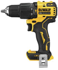 Atomic 20V Max Cordless Hammer Drill With 1/2 Inch Chuck, ultra compact drill with LED, yellow and black design