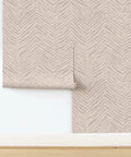 Beige abstract animal design PVC free type II commercial wallpaper featuring matte linen texture easy paste to paper install.
