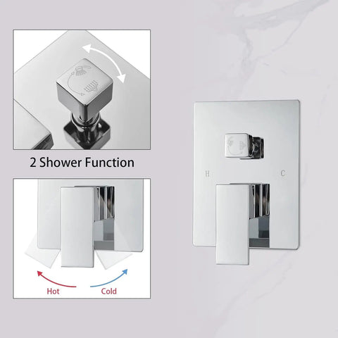 Rainfall Shower System With 10 Inch Chrome Shower Head And Handheld Sprayer Ceiling Mounted Faucet Set Solid Brass Body 304 Stainless Steel Nozzles Easy Clean Mineral Rinse Two Function Spa Style Bathroom Upgrade