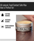 Wood Wax Finish For Raw Wood Surfaces That Delivers A Rich Slick Look On Cutting Boards Bowls Butcher Blocks And Unfinished Furniture Food Grade Vegan Sealant That Protects And Gives A Smooth Durable Shine 16 Oz beside wood surface