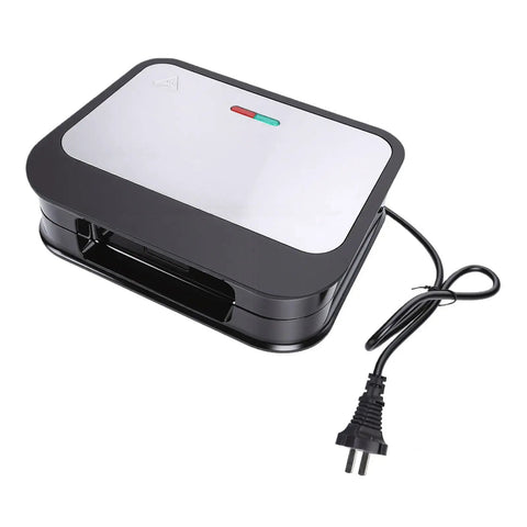 Wisoqu 750W Electric Panini Press Grill With Nonstick Plates, sleek design, ready for US plug setup, perfect for indoor cooking.