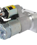 Gritty Lightweight Mini Starter Built For Small Block And Big Block Chevy Motors With Zero Fuss Straight Bolt On Mount, silver metal with connectors.