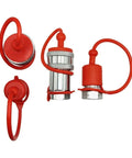 Unlock The Full Potential With These Two Sets Of Heavy Duty Hydraulic Quick Connect Couplers Covering 1/4 3/8 And 1/2 Inch Npt Sizes With Dust Safety Caps To Keep Debris Out Secure And Stable Fits For Pump Tractor Systems Easy Snap Install Saves Cash For. red metal hydraulic quick connect couplers with dust caps