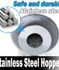 Stainless steel hopper of Industrial Grade Coconut Grinder And Root Veg Processor For High Capacity Grinding 300 500 Kg Per Hour Cassava Potato Fresh Lotus Root 3kW 220V Pro Grade Heavy Duty Automatic Commercial Kitchen Machine.