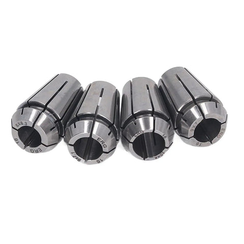 Top Tier 4-Piece Spring Steel Collet Chuck Kit For Boring And Milling Jobs With Insane Accuracy Under 0.0003 Inch Runout, showing four collets.