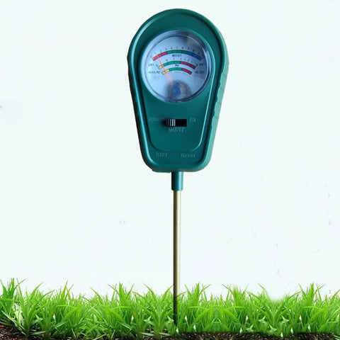 3 In 1 Soil Tester With Long And Short Probes For Moisture Fertility And Plant Water Needs in grass, portable garden meter kit.