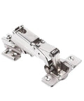 165 Degree Fold Cabinet Door Hinges With Screws, nickel-plated steel, fits 16-40mm doors, shown at folding angle