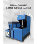 Semi Automatic Blow Molding Machine For Pet Bottle Manufacturing, industrial blue machine with feed dial, designed for bottle blowing.