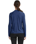Back view of Womens Full Zip Outdoor Shirt With Long Sleeves UPF 50 Plus Sun Protection Quick Dry Fabric Lightweight Fishing Jacket Blue Size Large