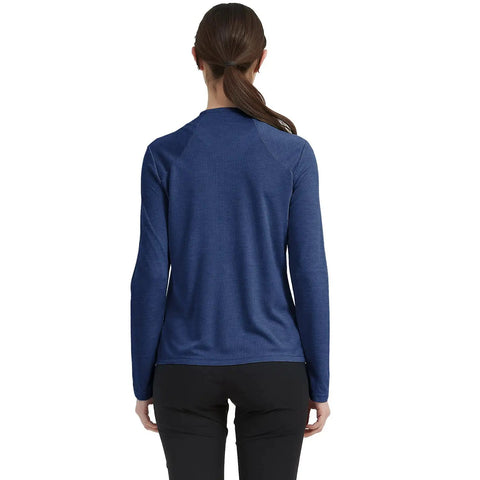 Back view of Womens Full Zip Outdoor Shirt With Long Sleeves UPF 50 Plus Sun Protection Quick Dry Fabric Lightweight Fishing Jacket Blue Size Large